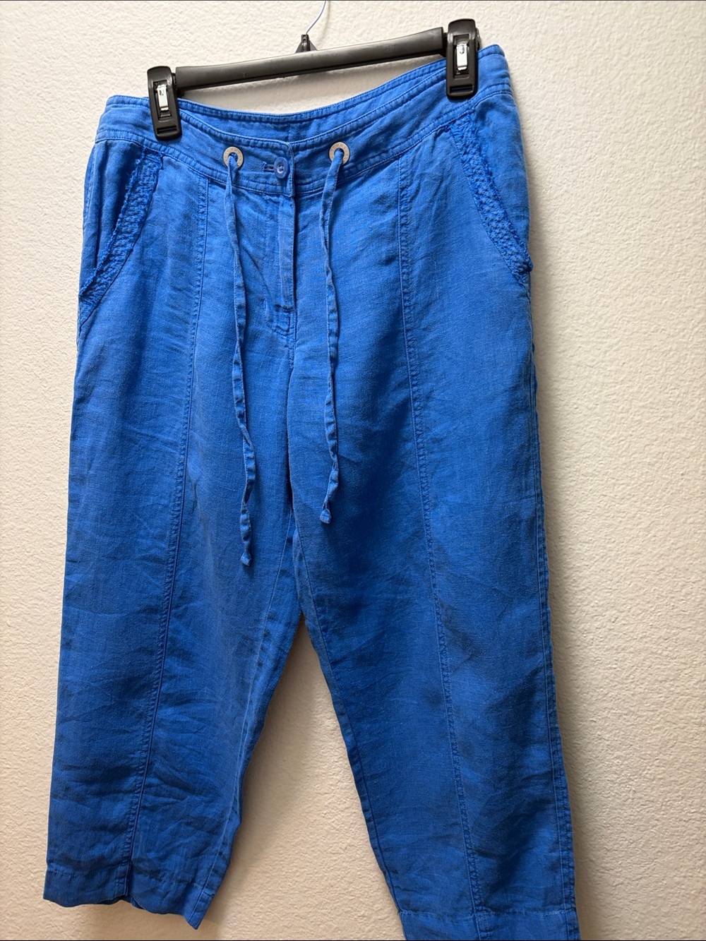 Tommy Bahama Royal Blue Drawstring Linen-Blend Pants